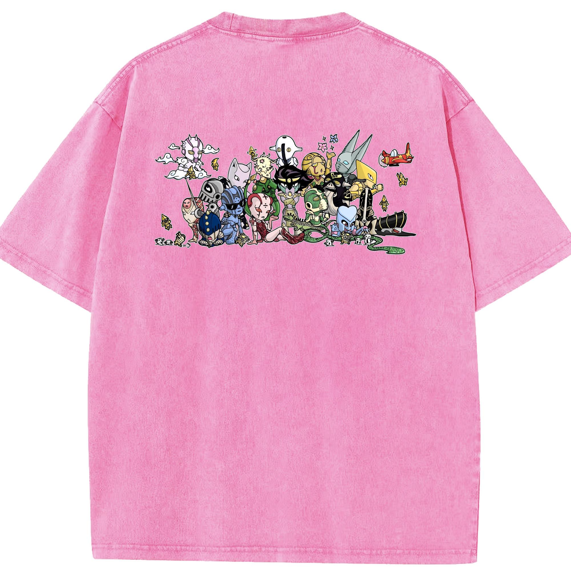 （画像用） ジョジョの奇妙な冒険 JoJo's Bizarre Adventure 綿100% ヴィンテージ風 半袖Tシャツ（背面プリント）